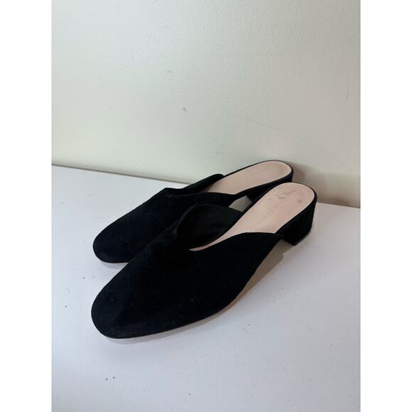 Loeffler Randall Suede Black Heeled Mules - Picture 4 of 7